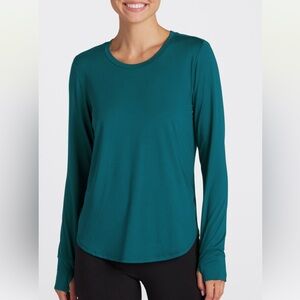 Women's Long Sleeve Crewneck Top in Teal
